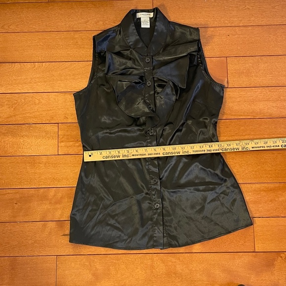 Y2K Vertigo Paris Black Satin Top XS - Picture 6 of 7